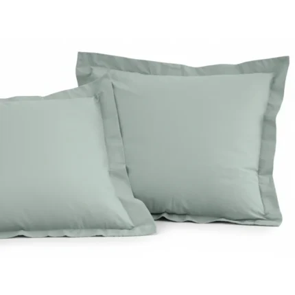 TAIES D'OREILLER 63 X 63 - 100% COTON EN LOT DE 2 - CELADON