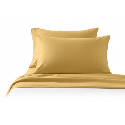 TAIES D'OREILLER 50 X 70 - 100% COTON EN LOT DE 2 - OCRE
