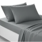 TAIES D'OREILLER 50 X 70 - 100% COTON EN LOT DE 2 - ACIER