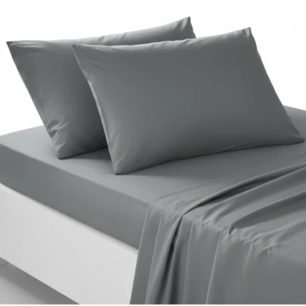 TAIES D'OREILLER 50 X 70 - 100% COTON EN LOT DE 2 - ACIER