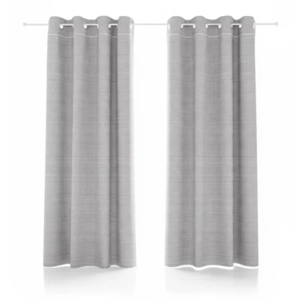 RID. 135 X 250 PIERRE - RIDEAU A OEILLETS - GRIS