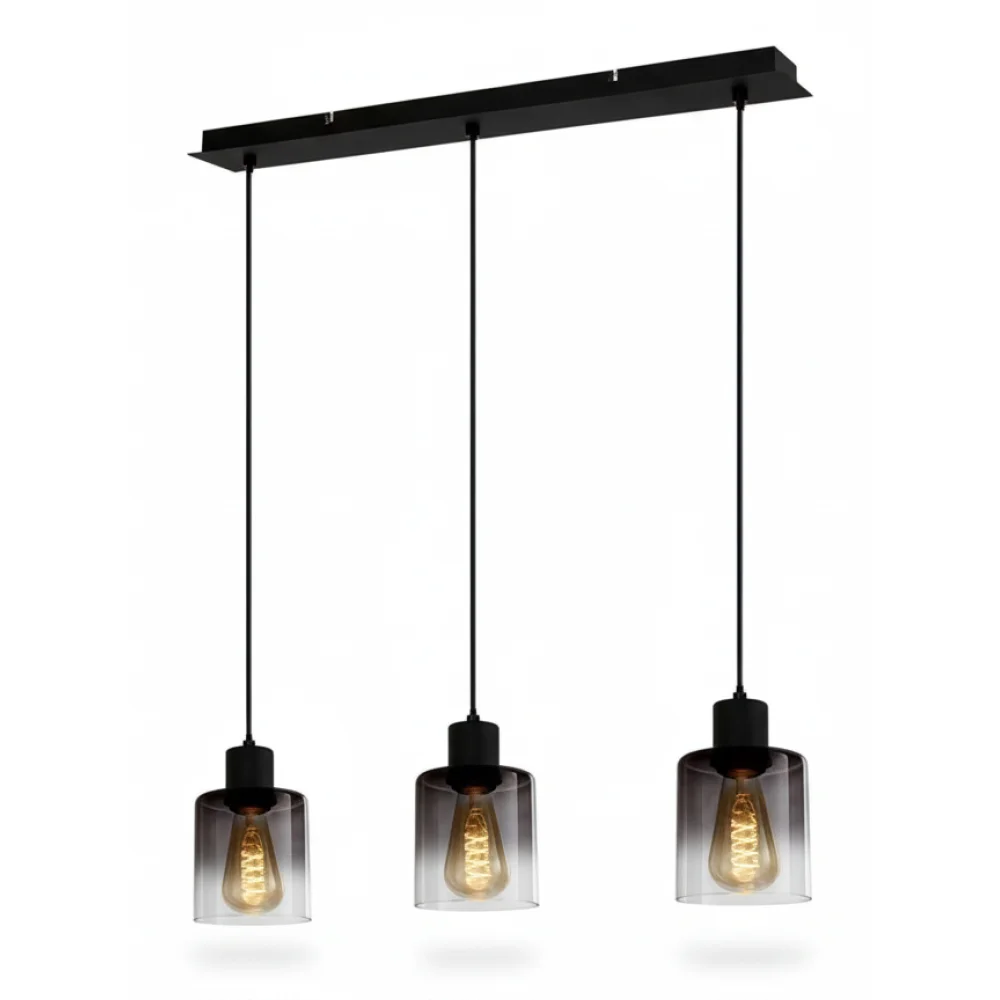 AI Generated Product Image SUSPENSION X3 LAMPES - VERRE ET METAL - JOHANNA – Image 1