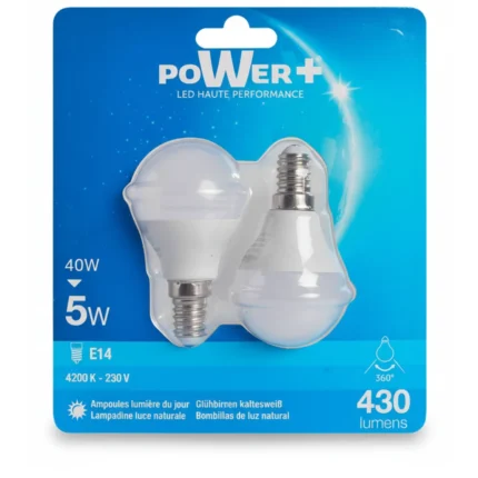 AMPOULES LED - E14 5W G45 EN LOT DE 2