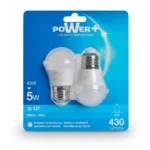 AMPOULES LED - E27 5W=40W G45 EN LOT DE 2