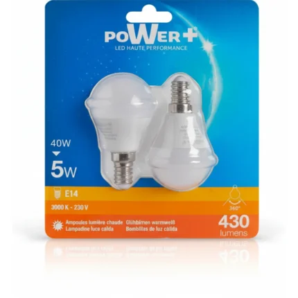 AMPOULES LED - E14 5W G45 EN LOT DE 2