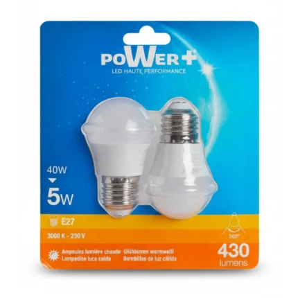AMPOULE LED E27 - 40W EN LOT DE 2