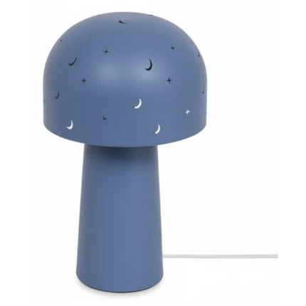 LAMPE CHAMPIGNON - METAL ETOILES - BLEU
