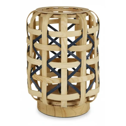 LAMPE BAMBOU - TUBE NASSE - BLEU