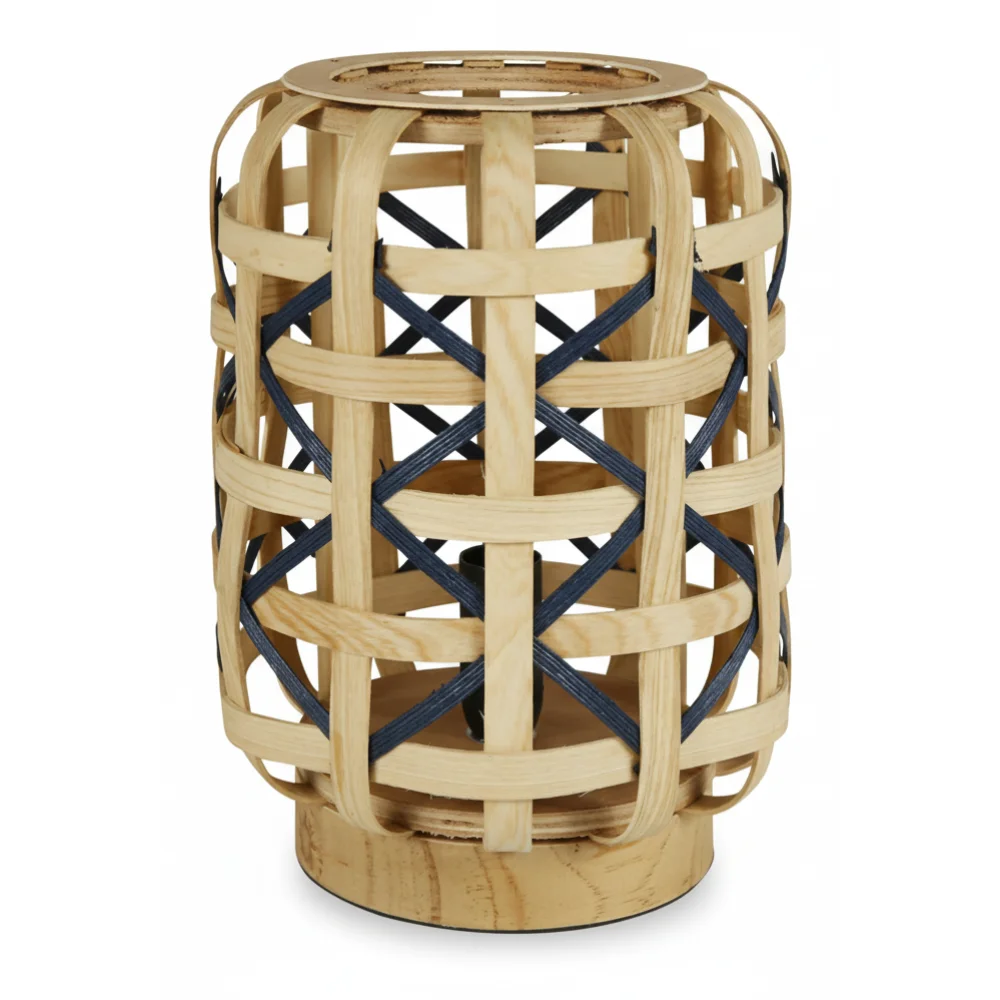 AI Generated Product Image LAMPE BAMBOU - TUBE NASSE - BLEU – Image 1