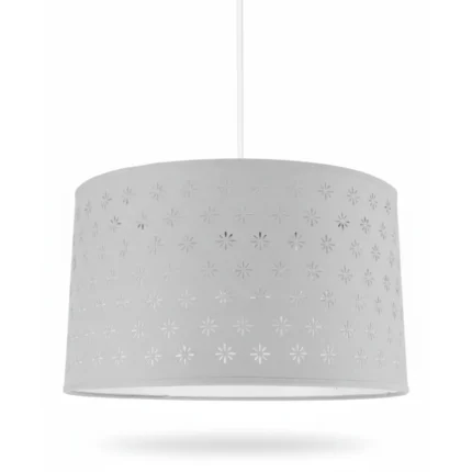 SUSP. FLEURS D40CM - SUSPENSIOSN CYLINDRE - GRIS