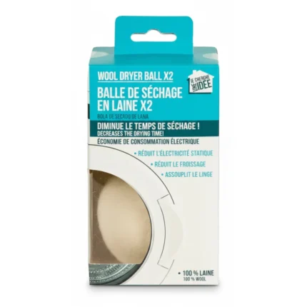 BALLES DE SÉCHAGE EN LAINE EN LOT DE 2