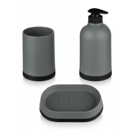 ACCESSOIRES SALLE DE BAIN - DISTRIBUTEUR + GOBELET + PORTE-SAVON EN LOT DE 3 - NEMO