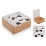 BOITE MOTIF PANDA - 15 X 15 X 7 CM