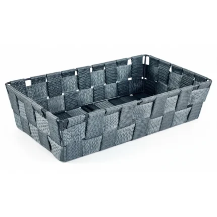 CORBEILLE SANGLE - 28 X 16 X 7 CM - GRIS