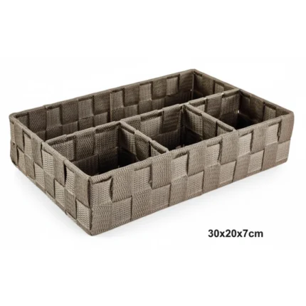 CORBEILLE 4COMPARTIMENTS - SANGLE - TAUPE