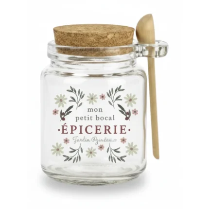 BOCAL AVEC CUILLERE 25 CL - JARDIN PRINTANIER