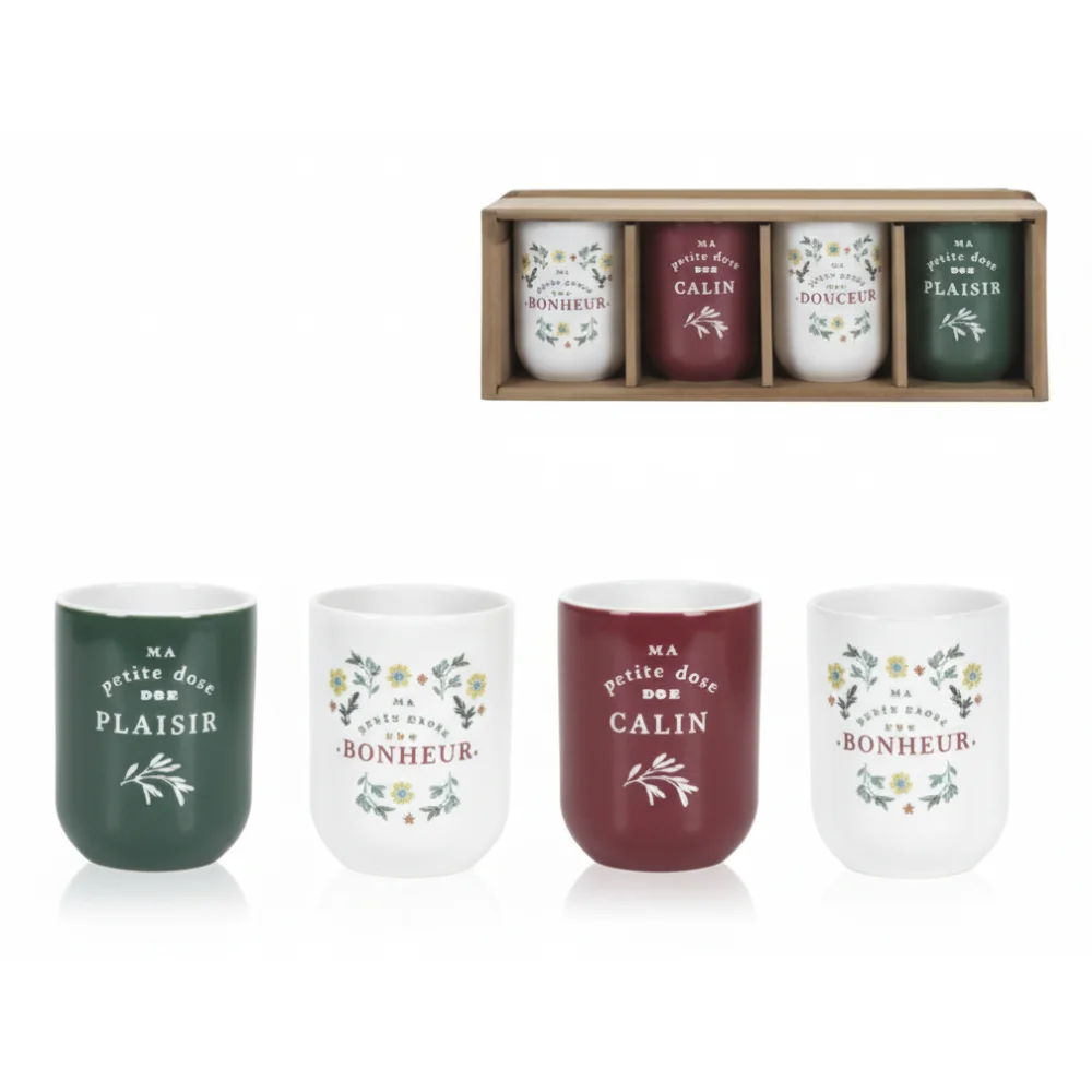 AI Generated Product Image GOBELET EXPRESSO EN LOT DE 4 - JARDIN PRINTANIER – Image 1