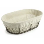 CORBEILLE A PAIN EN LIN - OVALE METAL - PAN
