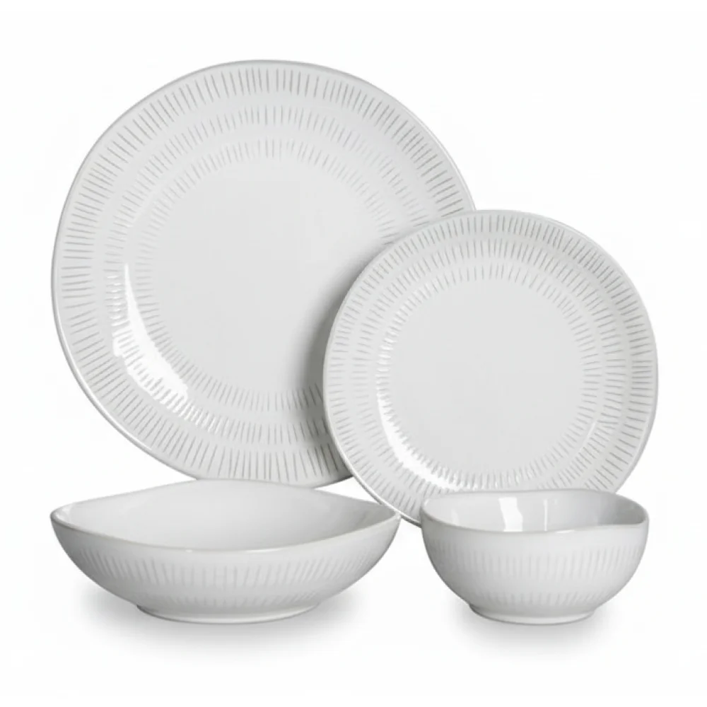 AI Generated Product Image SERVICE 12P - GRES ASSIETTE RONDE - AGATHE – Image 1