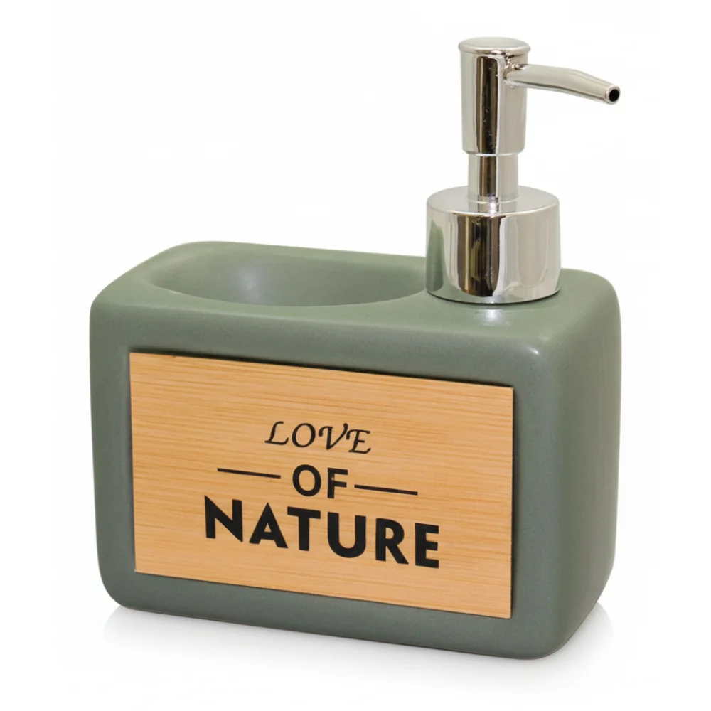 AI Generated Product Image FLACON A POMPE - CERAMIQUE - VERT – Image 1