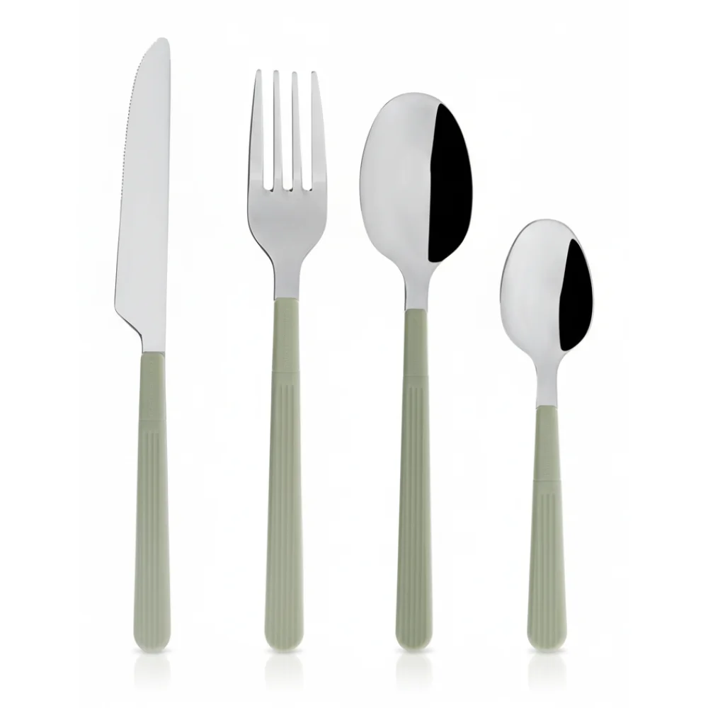 AI Generated Product Image SERVICE 16PCS - MENAGERE INOXYDABLE - VERT – Image 1