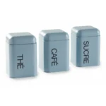 BOITES - FER AVEC REVETEMENTS EN LOT DE 3 - THE + SUCRE + CAFE