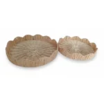 SET 2 PLATEAUX ROTIN - D30,5XH3,5 D25X3,5