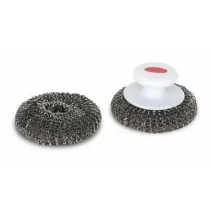 BOULES DE LAINE D'INOX AVEC POIGNÉE X2 NETTOYAGE PLANCHA - LE MARQUIER