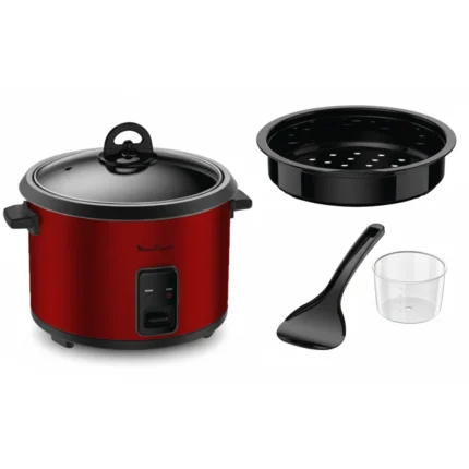 MARMITE À RIZ 1,8 L 700 W AVEC PANIER VAPEUR MAINTIEN AU CHAUD - ROUGE - TECHWOOD
