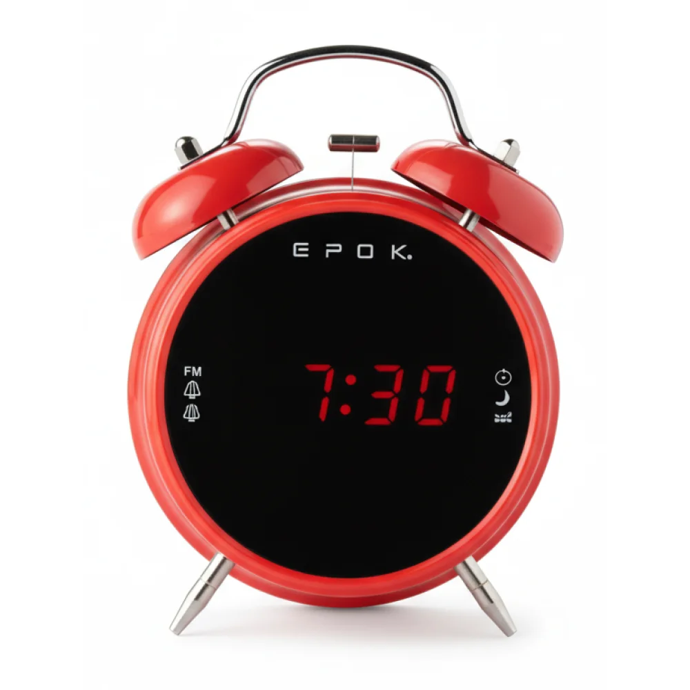 Radio Réveil EPOK Double Alarme Rouge – Bigben