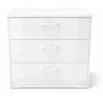 COMMODE 3 TIROIRS - BLANC BRILLANT