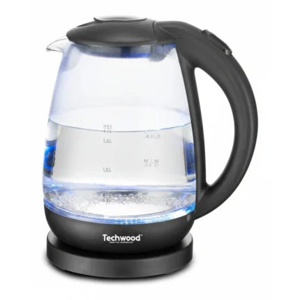 BOUILLOIRE EN VERRE SANS FIL 1,7 L 2200 W - TRANSPARENT & INOX - TECHWOOD