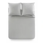 PARURE DE LIT SATINA 220X240 CM GRIS - 3 PIÈCES