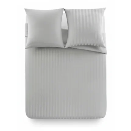 PARURE DE LIT SATINA 220X240 CM GRIS - 3 PIÈCES