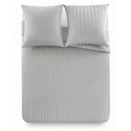 PARURE DE LIT SATINA 240X260 CM GRIS - 3 PIÈCES