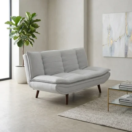 BANQUETTE CLIC-CLAC EN TISSU  - GRIS CLAIR