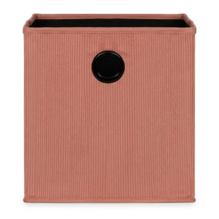 BOÎTE DE RANGEMENT EN VELOURS CÔTELÉ - TERRACOTTA