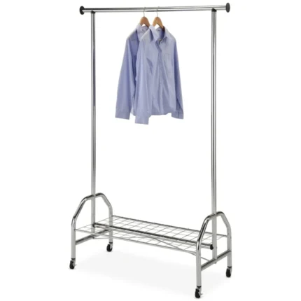 PORTANT À ROULETTES EN MÉTAL - CHROME