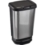 POUBELLE 40L EN ACIER - CARBONE