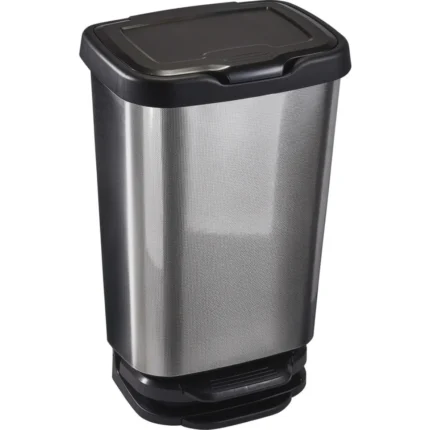 POUBELLE 40L EN ACIER - CARBONE
