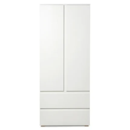 ARMOIRE 2 PORTES & 2 TIROIRS - BLANC