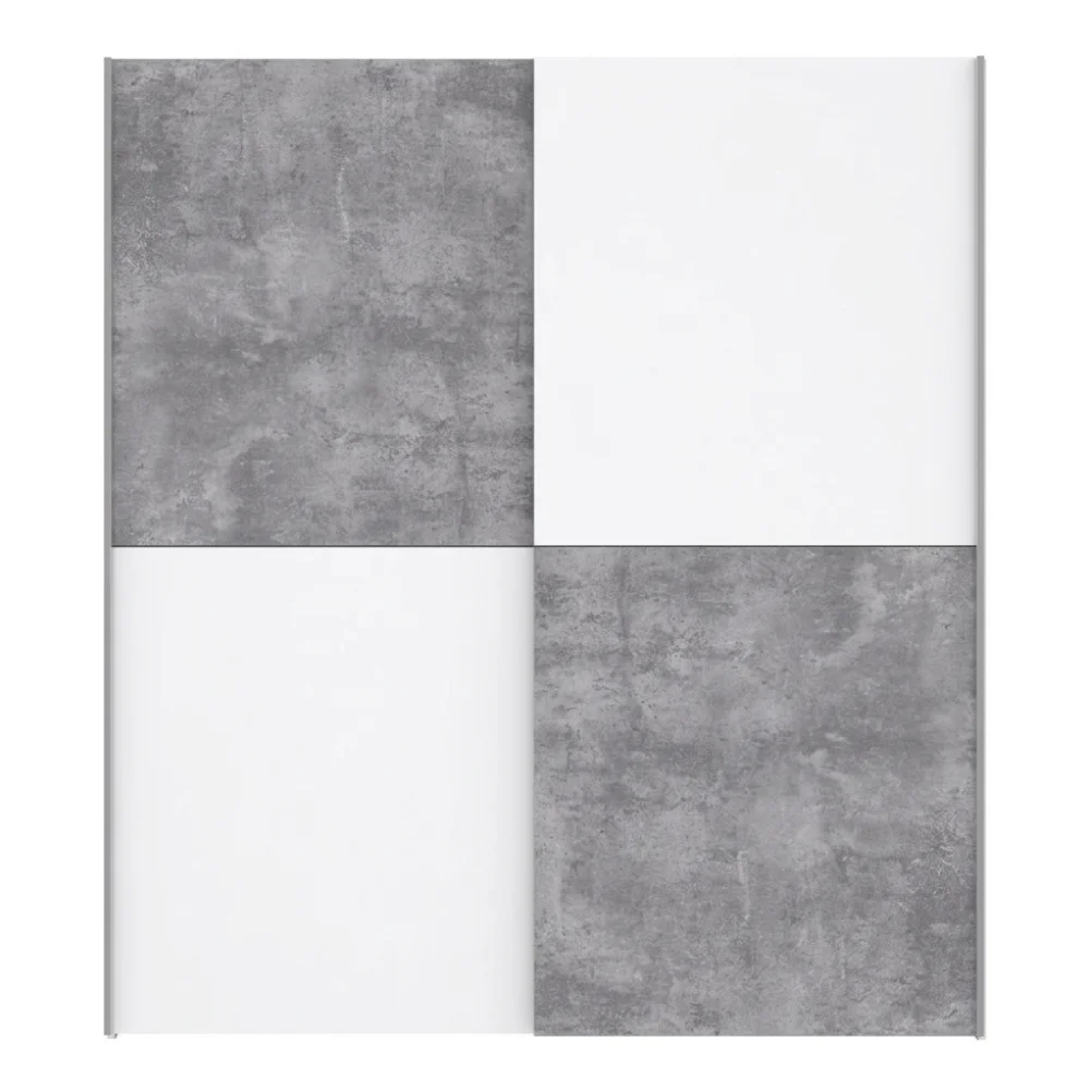AI Generated Product Image ARMOIRE 2 PORTES COULISSANTES - GRIS BÉTON ET BLANC – Image 1