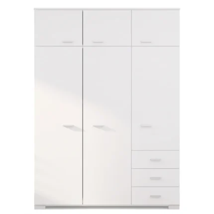 ARMOIRE 6 PORTES + 3 TIROIRS - BLANC