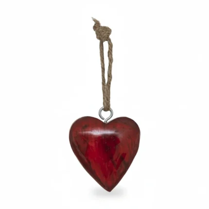 COEUR BOIS ROUGE A SUSPENDRE