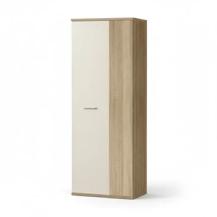 ARMOIRE CHAUSSURES 2 PORTES - CHÊNE SABLE ET BLANC
