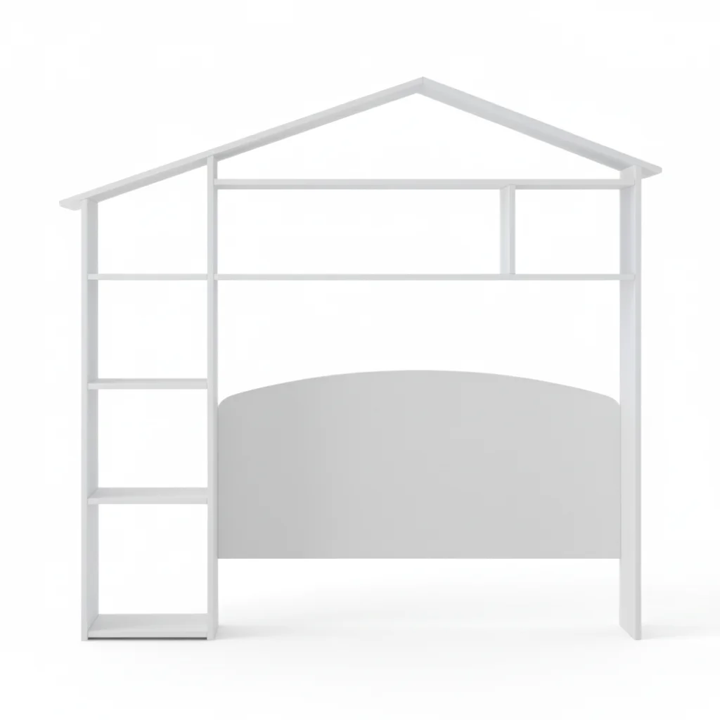 ai-product-image-56551-1767456396 TETE DE LIT AVEC ÉTAGÈRES - BLANC – Image 1