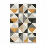 TAPIS 120 X 170 CM - NOIR, GRIS ET JAUNE