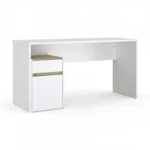 BUREAU 1 PORTE + 1 TIROIR - BLANC ET CHENE