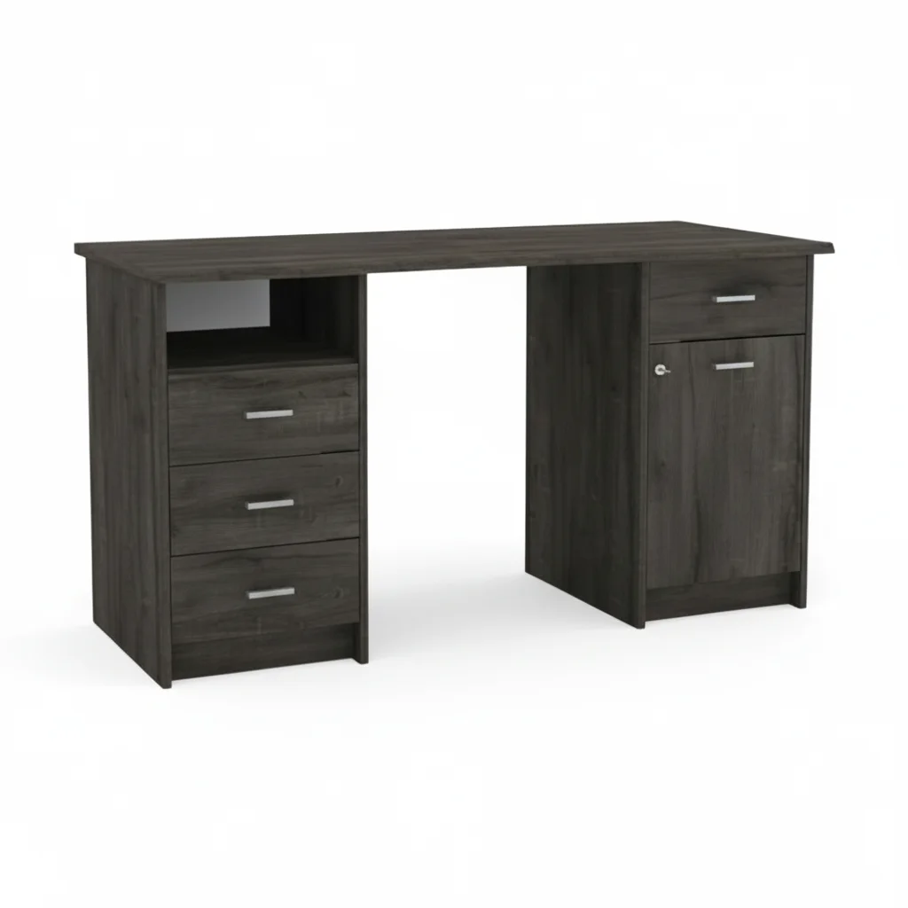 ai-product-image-86164-1767465780 BUREAU 1 PORTE ET 4 TIROIRS - CHÊNE – Image 1