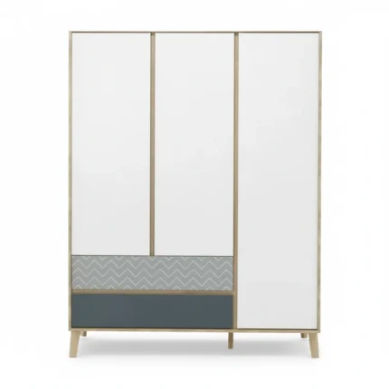ARMOIRE 3 PORTES + 2 TIROIRS - SCANDINAVE